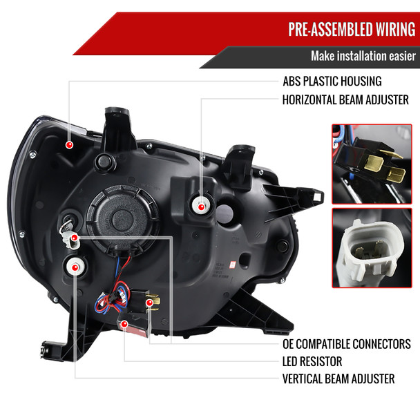 2012-2015 Toyota Tacoma LED C-Bar Projector Headlights (Chrome Housing/Clear Lens) 2012-2015 Toyota Tacoma LED C-Bar Projector Headlights (Chrome Housing/Clear Lens)