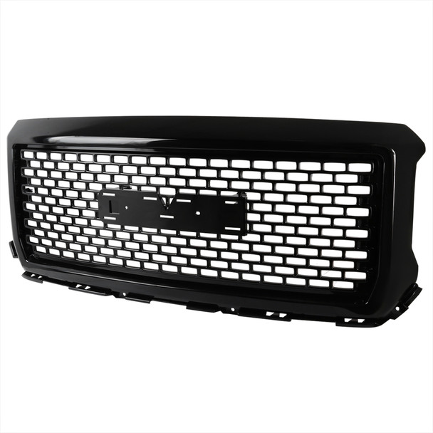 2014-2015 GMC Sierra 1500 Glossy Black ABS Denali Style Square Mesh Grille