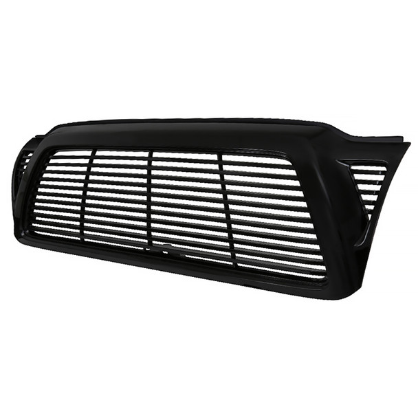 2005-2011 Toyota Tacoma Glossy Black ABS Horizontal Billet Grille