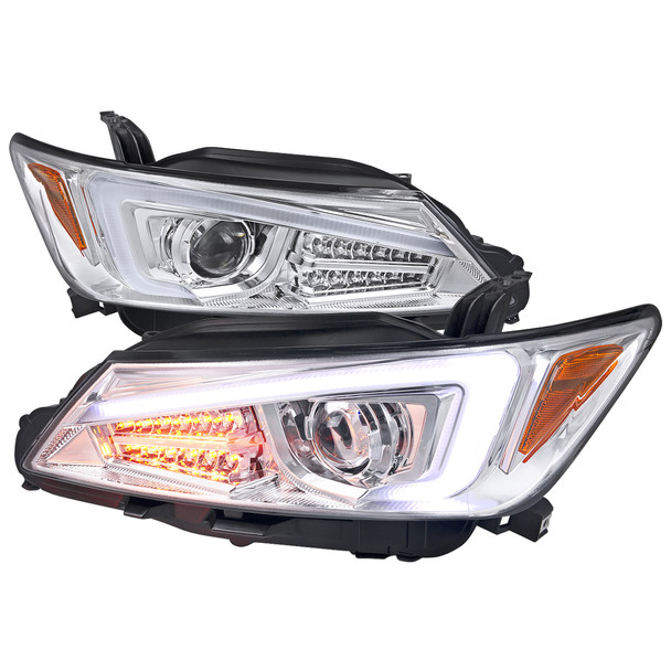 2011-2013 Scion tC LED Bar Projector Headlights w/ LED Turn Signal Lights (Chrome Housing/Clear Lens)