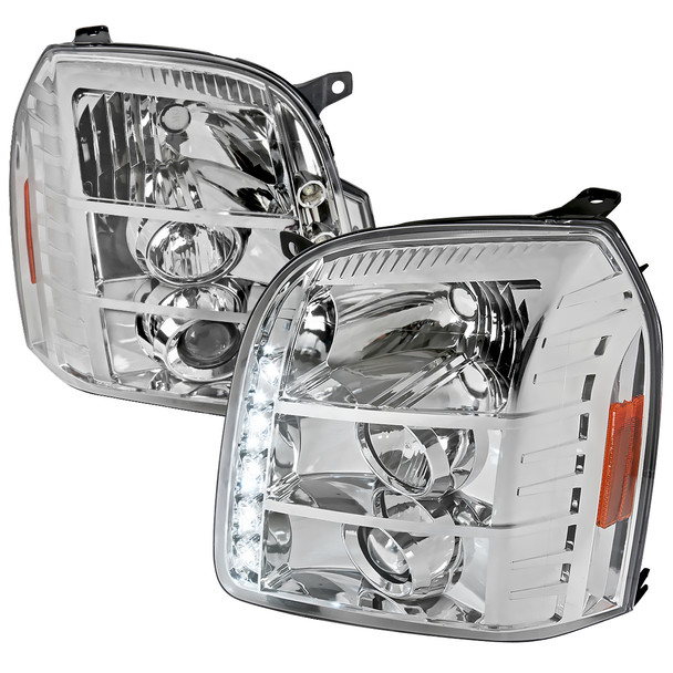 2007-2014 GMC Yukon/Yukon XL 1500/2500 Projector Headlights (Chrome Housing/Clear Lens)
