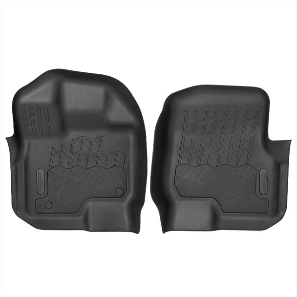 2009-2014 Ford F-150 Super Crew Cab All Weather Heavy Duty Rubber Front Floor Mats - 2PC