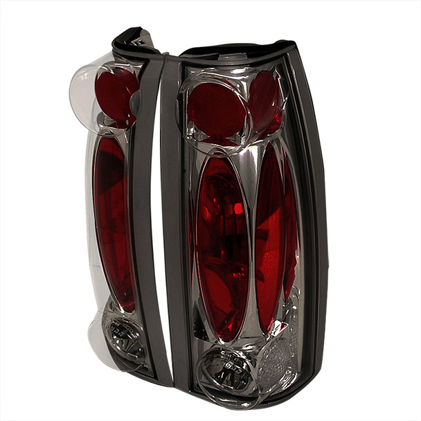 1988-2000 Chevrolet C/K C10/Silverado/Tahoe/Suburban GMC Sierra/Jimmy/Yukon Tail Lights (Chrome Housing/Smoke Lens)