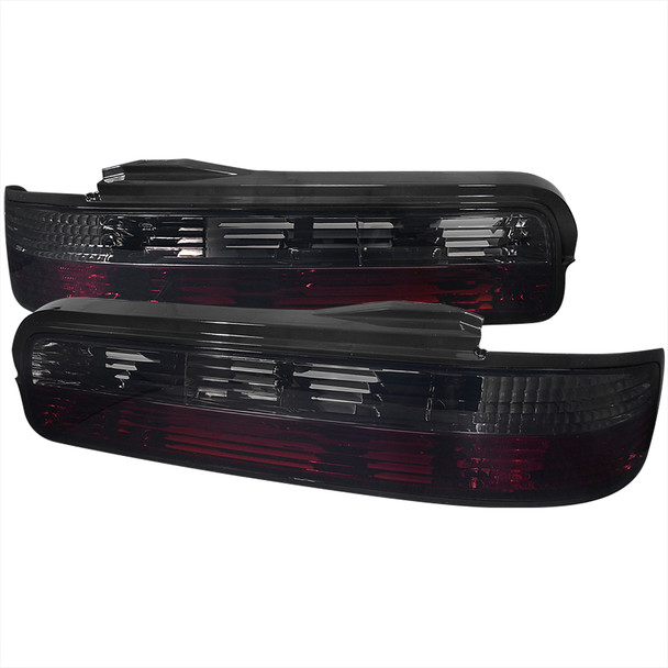 1989-1994 Nissan 240SX S13 Coupe Tail Lights (Chrome Housing/Red Smoke Lens)