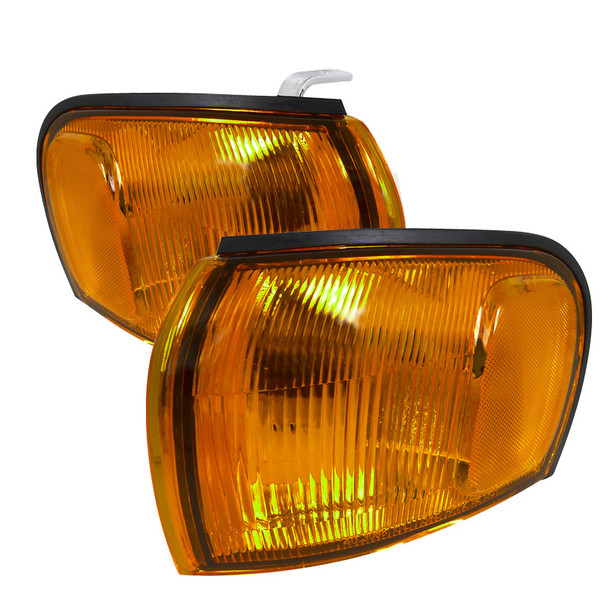 1995-2001 Subaru Impreza Corner Lights (Chrome Housing/Amber Lens)