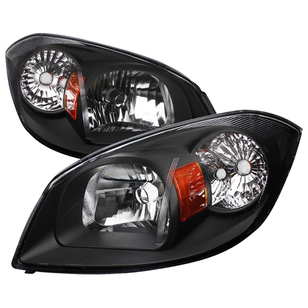 2005-2010 Chevrolet Cobalt Pontiac Pursuit/G5 Factory Style Crystal Headlights (Matte Black Housing/Clear Lens)