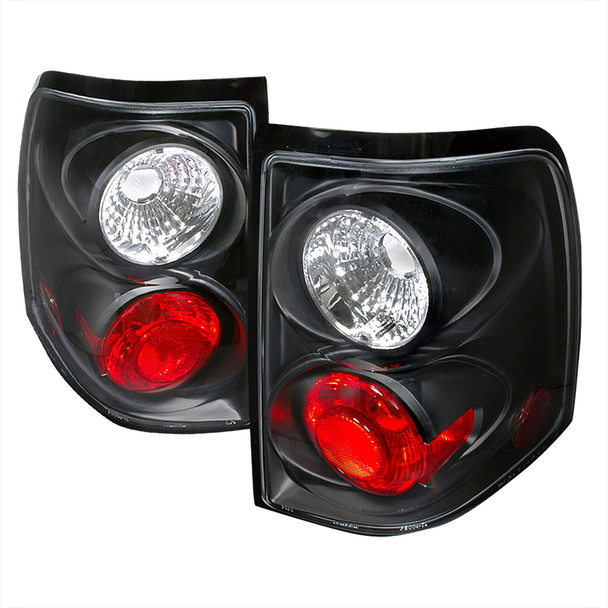 2002-2005 Ford Explorer Tail Lights (Matte Black Housing/Clear Lens)