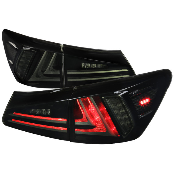 2006-2013 Lexus IS250/IS350/IS F LED Tail Lights (Chrome Housing/Smoke Lens)