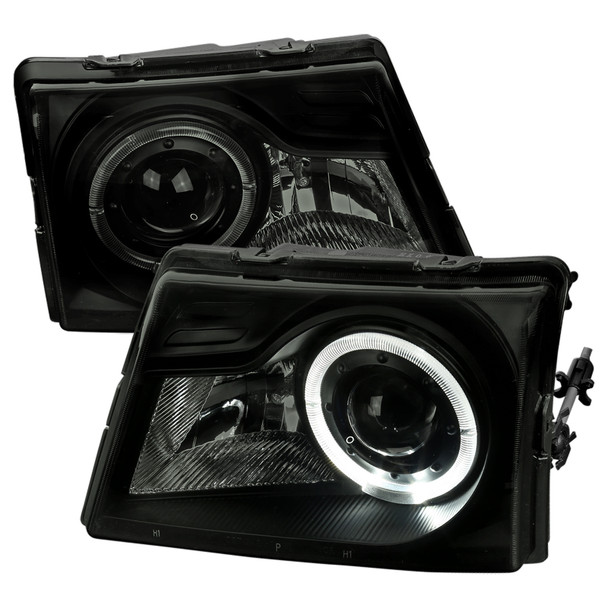 1998-2000 Ford Ranger Halo Projector Headlights (Black Housing/Smoke Lens)