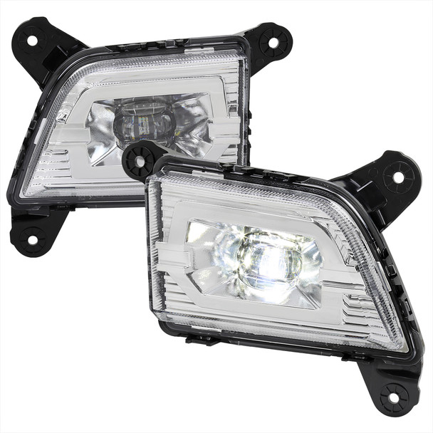 2019-2022 Chevrolet Silverado 1500 LED Fog Lights Kit (Chrome Housing/Clear Lens)