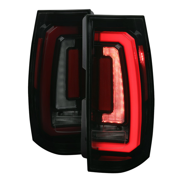 2007-2014 Chevrolet Tahoe/Suburban / 2007-2014 GMC Yukon/Yukon Denali LED Sequential Turn Signal Tail Lights (Glossy Black Housing/Smoke Lens)