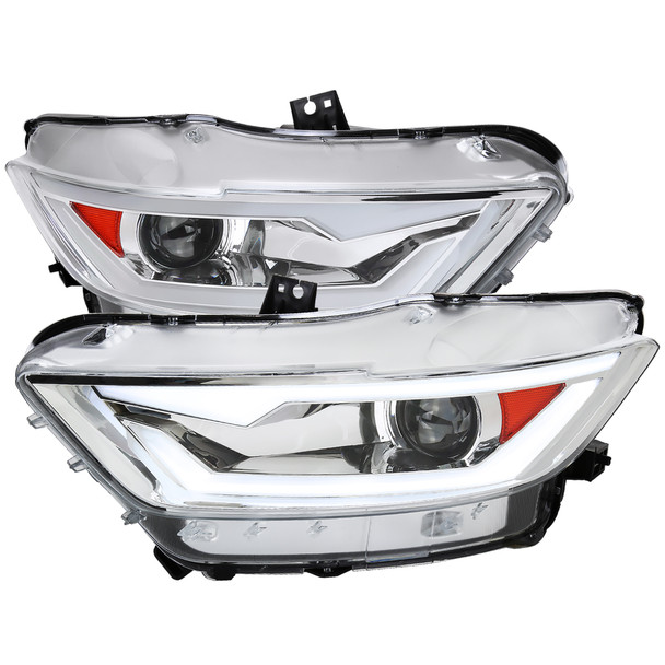 2015-2017 Ford Mustang/2018-2020 Mustang Shelby HID/Xenon Switchback Sequential LED Turn Signal Projector Headlights (Chrome Housing/Clear Lens) 2015-2017 Ford Mustang/2018-2020 Mustang Shelby HID/Xenon Switchback Sequential LED Turn Signal Projector Headlights (Chrome Housing/Clear Lens)