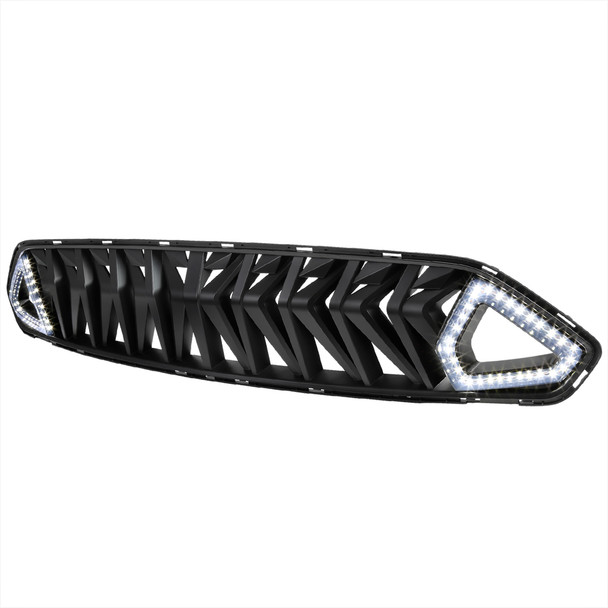 2018-2023 Ford Mustang Shark Style Hood Grille w/ 3D Smoke Lens LED Turn Signal Lights