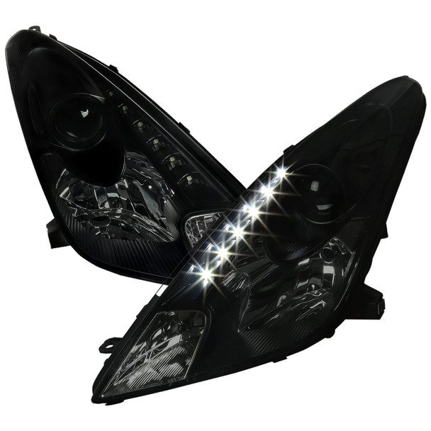 2000-2005 Toyota Celica Projector Headlights w/ SMD LED Light Strip (Black Housing/Smoked Lens)