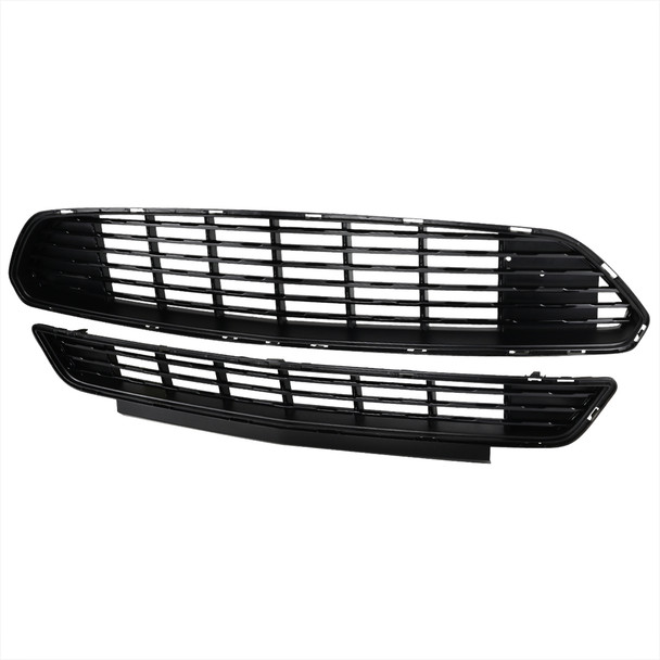 2015-2017 Ford Mustang Black ABS California Edition Style Upper & Lower Grille - 2PC