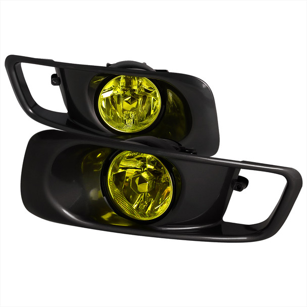 1999-2000 Honda Civic H3 Fog Lights Kit (Chrome Housing/Yellow Lens)