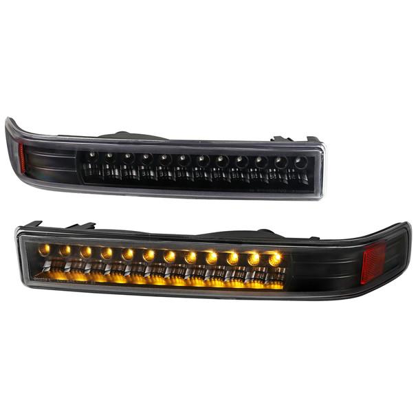 1998-2004 Chevrolet S10/ GMC Sonoma LED Bumper Lights (Matte Black Housing/Clear Lens)
