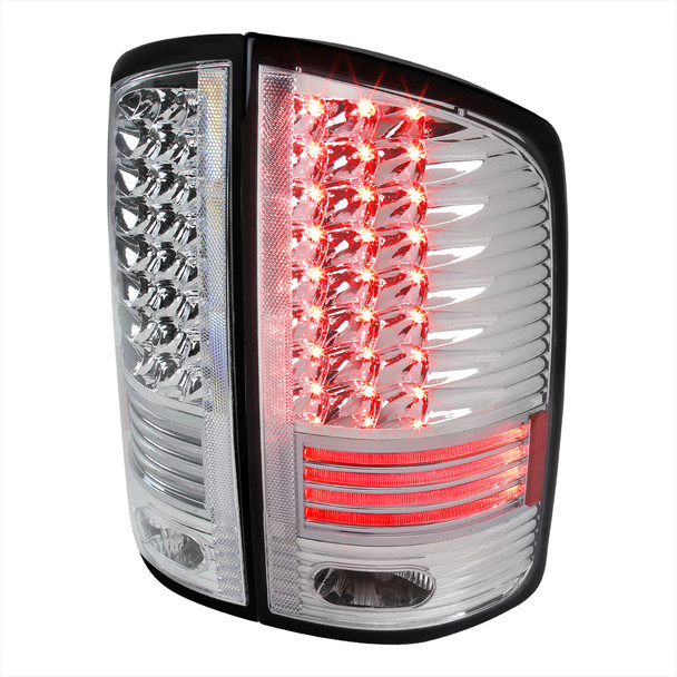 2002-2006 Dodge RAM V2 LED Tail Lights (Chrome Housing/Clear Lens)