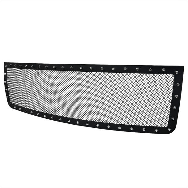 2007-2013 GMC Sierra 1500 NBS Rivet Style Black Stainless Steel Mesh Grille Insert