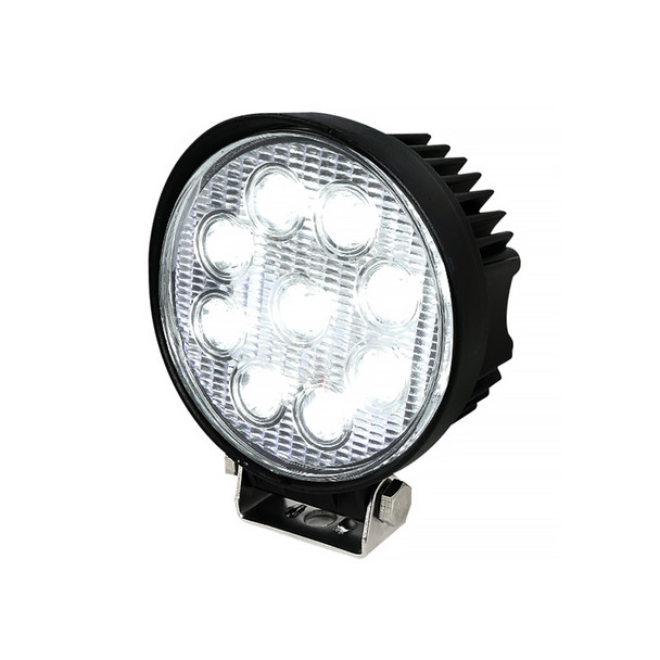 Universal Off Road 6000K Flood Beam 27W 9-LED Round Fog Light - 4PC (Black Aluminum Housing/Glass Lens)