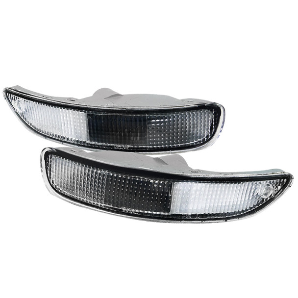 1993-1997 Toyota Corolla Bumper Lights (Chrome Housing/Clear Lens)