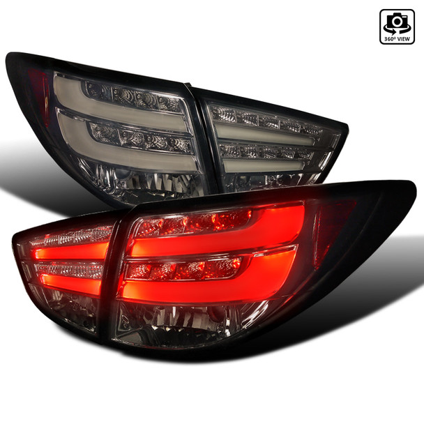 2010-2012 Hyundai Tucson LED Tail Lights (Chrome Housing/Smoke Lens)