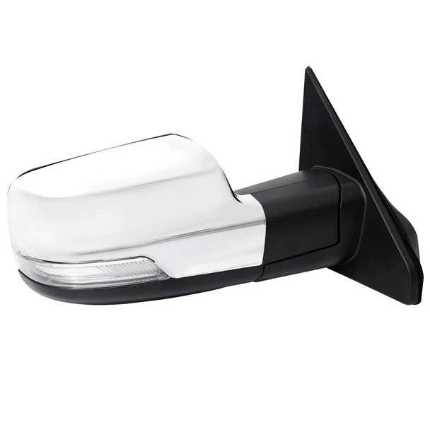 2019-2024 Dodge RAM 1500 Chrome Power Adjustable, Auto-Fold, BSD & Heated Side Mirror w/ LED Puddle and Turn Signal Light - Passenger Side Only