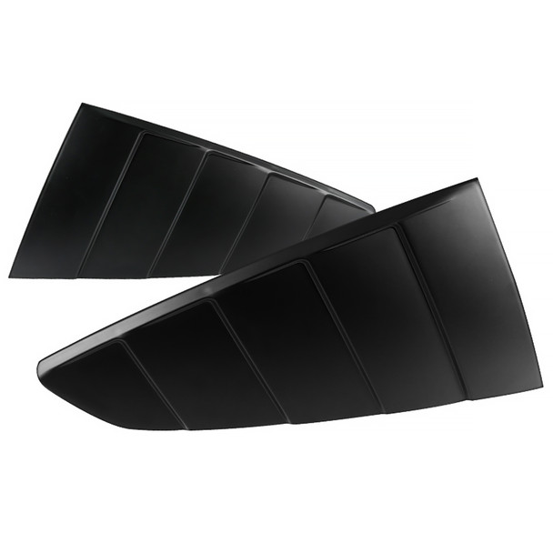 2015-2018 Ford Mustang Matte Black Textured ABS Quarter Window Louvers