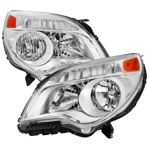 2010–2015 Chevrolet Equinox Factory Style Headlights (Chrome Housing / Clear Lens)