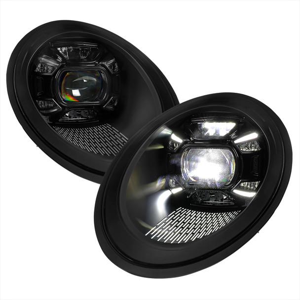 2012-2018 Porsche 911 991 LED Projector w/ DRL Headlights (Matte Black housing / Glossy Black Accents / Clear Lens)