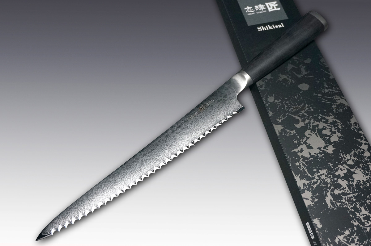 Shikisai MIYAKO 33 Layer Damascus (AUS8)  Bread Slicer 240mm