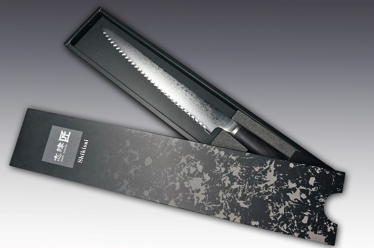 Shikisai MIYAKO 33 Layer Damascus (AUS8)  Bread Slicer 240mm