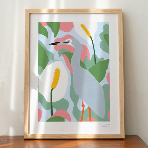 Hiding Heron Art Print by Outer Island