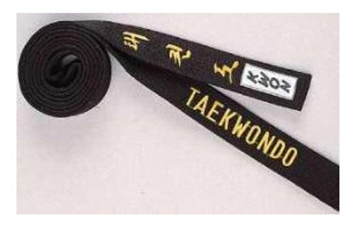 Pre-Embroidered Black Belts