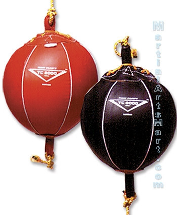 Training Equipment - Black/Red Leather Double End Bag
