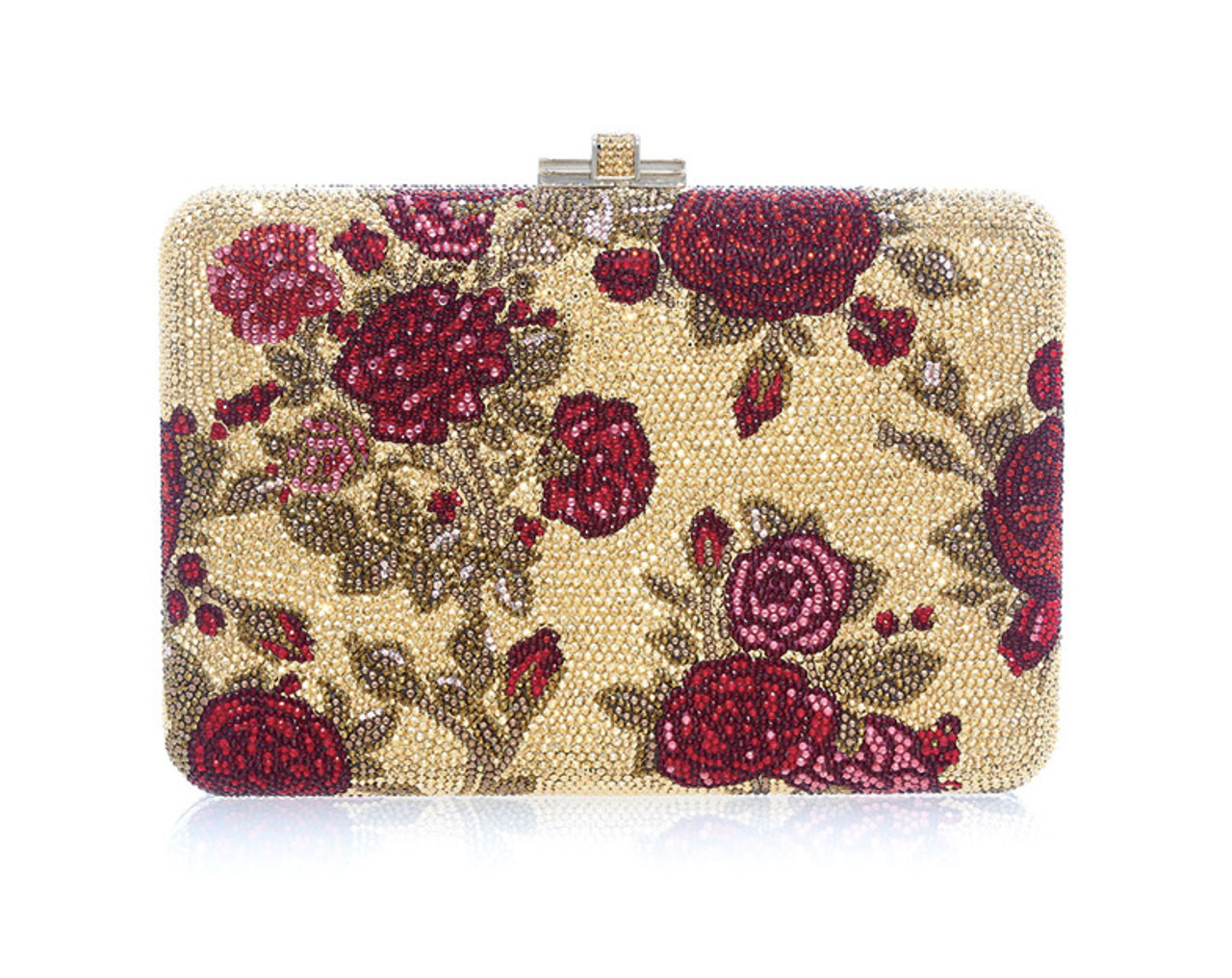 Judith Leiber Slim Slide Las Rosas Crystal Clutch Bag - Vivaldi Boutique