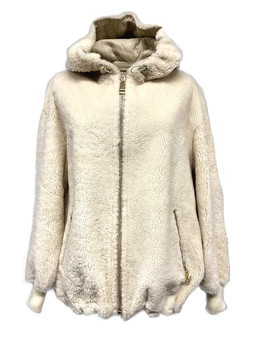 Violanti Shearling and Leather Blend Sheepskin Bomber