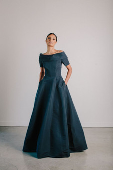 Catherine Regehr V Back Off Shoulder Alice Gown With Van Der Rohe Skirt