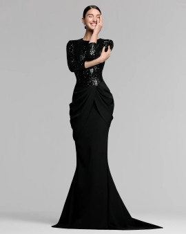Pamella Roland ドレス　ワンピース　ブラック Pamella Roland Silver/Black Stretch Crepe Off the Shoulder