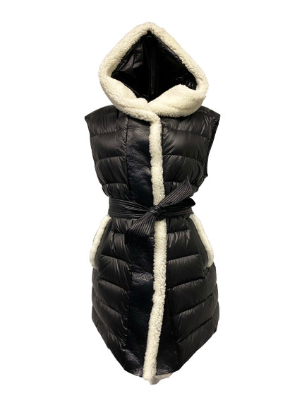 Violanti Padded Nylon Vest with Sheepskin Details - Vivaldi Boutique