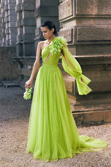 Long Pleated Evening Dress - Ready to Wear