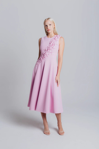 Catherine Regehr Jewel Neck Van Der Dress With Magnolia Blossom Spray