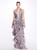 Marchesa Plunging V-Neckline Column Gown