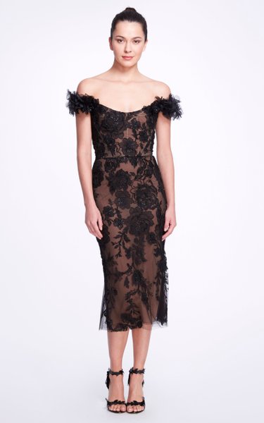 marchesa beaded dress Corset Crystal Feather Gown main image 0