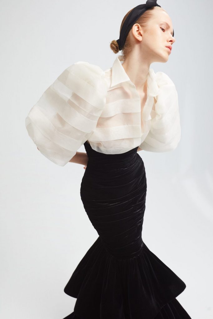 Yolancris Silk Organza Blouse and Velvet Skirt - Vivaldi Boutique