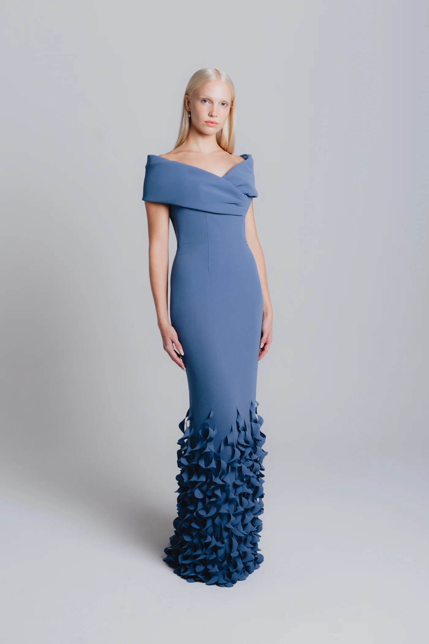 hem formal dress Asymmetrical Hem Short Sleeve V-Neck Formal Evening Dress with Paillet main image 1
