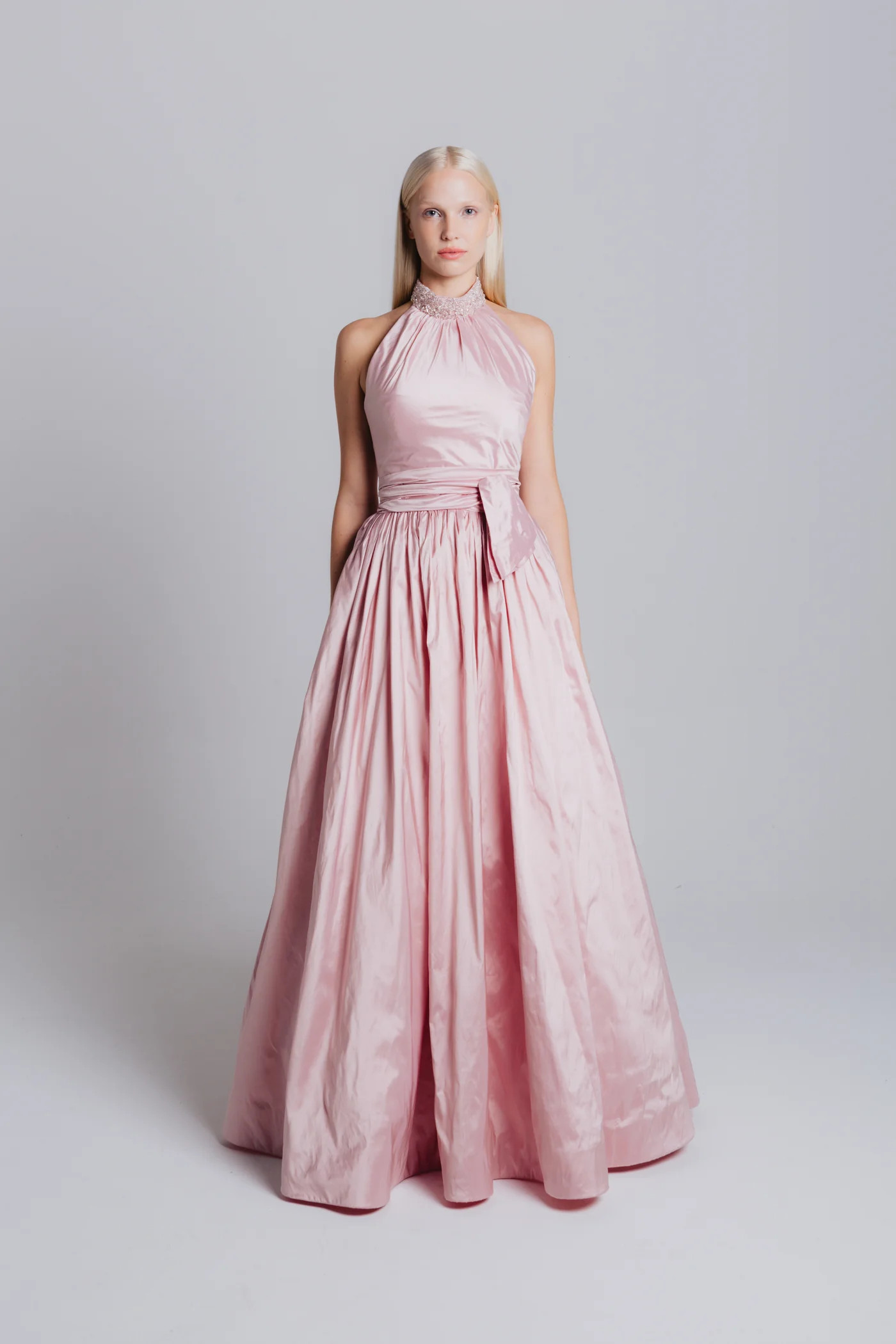 Catherine Regehr T Neck Gown With Crystal Collar - Vivaldi