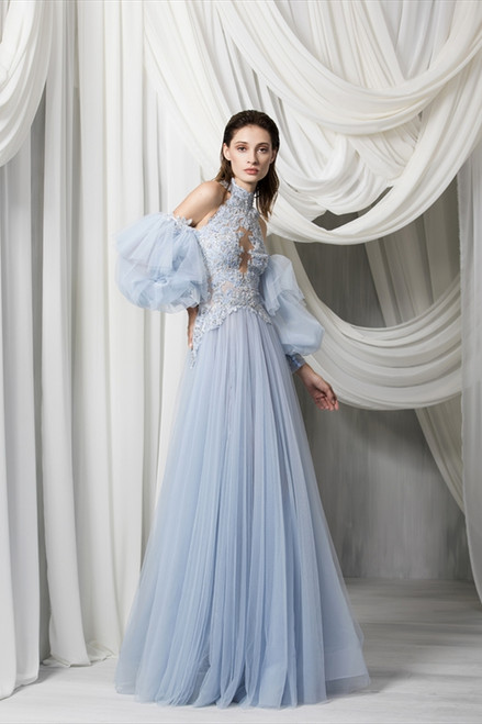 Tony Ward Look 5: Sky Blue Tulle Dress - Vivaldi Boutique Tony Ward Look 5: Sky Blue Tulle Dress - Vivaldi Boutique