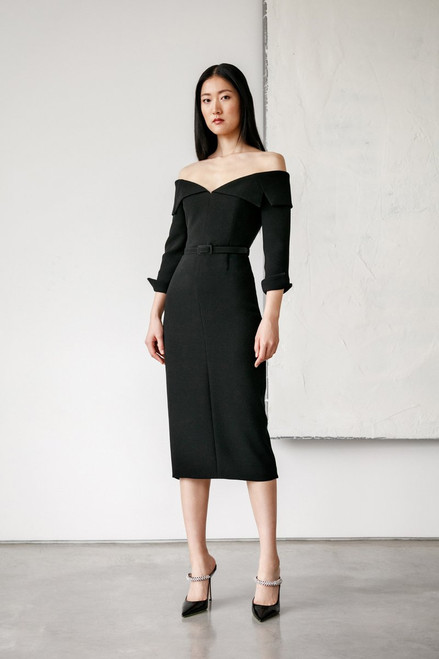 新品 アンドマリー Olga offshoulder dress ブラック S Olga offshoulder dress