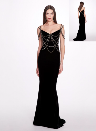 green emerald velvet dress Velvet Long Sleeve Midi Dress main image 1